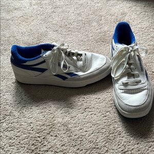 Reebok White and Blue Sneakers